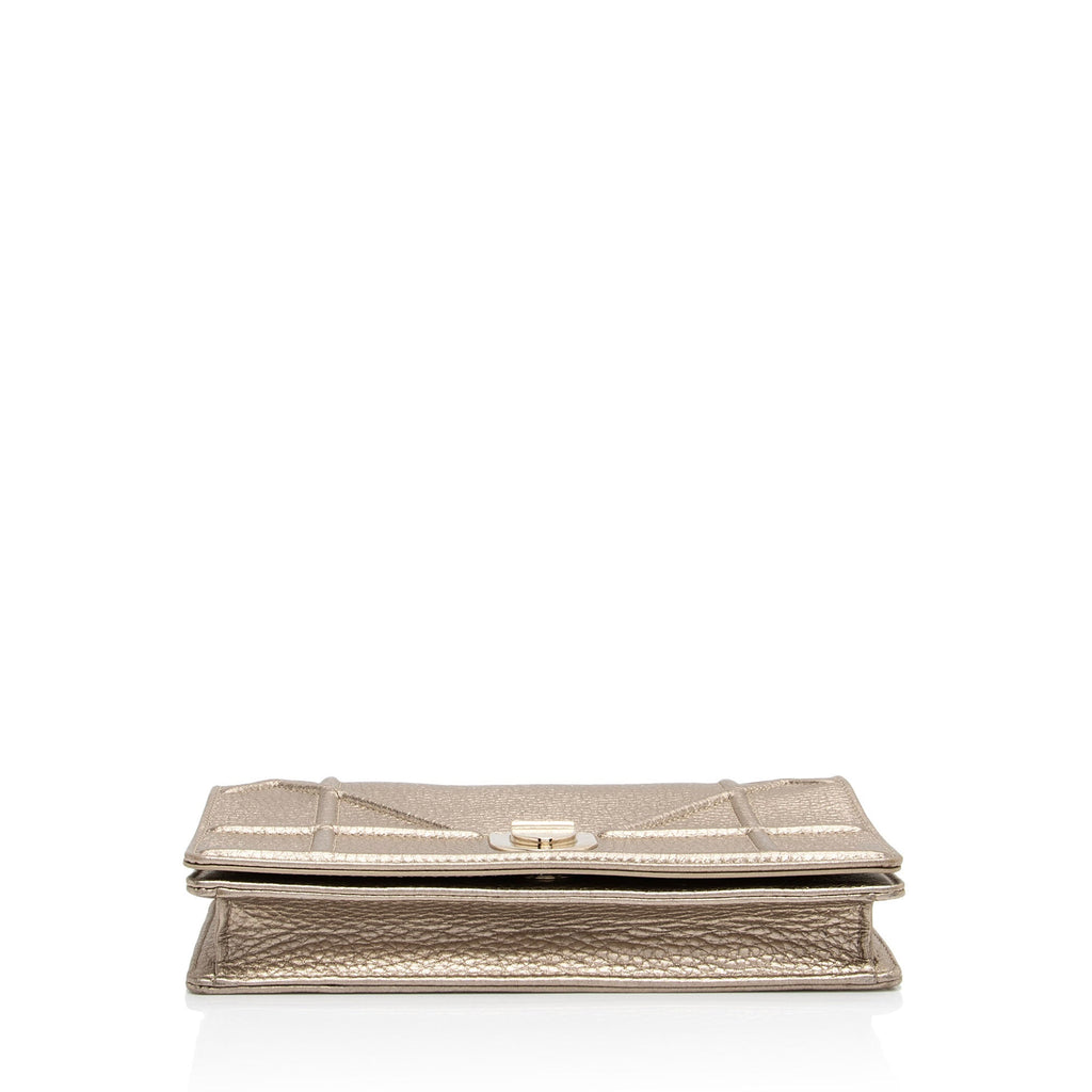 Dior Metallic Calfskin Diorama Wallet on Chain (SHF-fyOwgL)