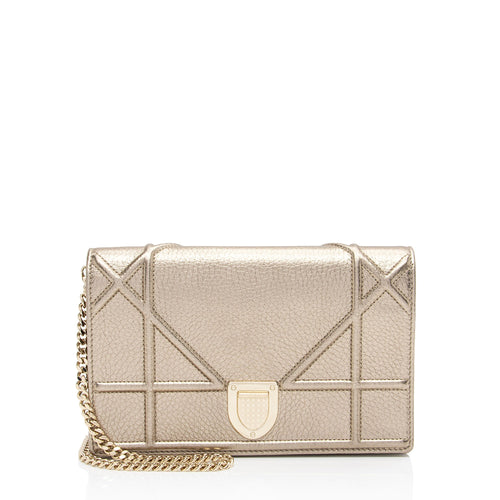 Dior Metallic Calfskin Diorama Wallet on Chain (SHF-fyOwgL)