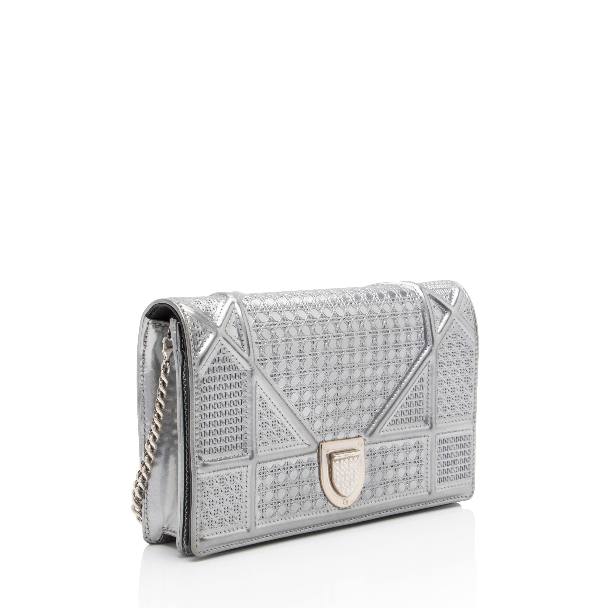 Dior Metallic Calfskin Micro Cannage Diorama Wallet on Chain Bag (SHF-BdR72M)