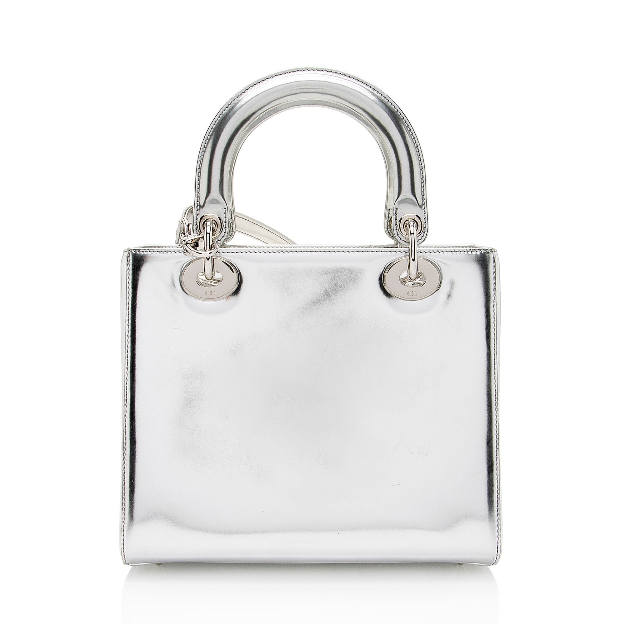 Dior Metallic Patent Leather Lady Dior Medium Tote (SHF-0TCN2U)