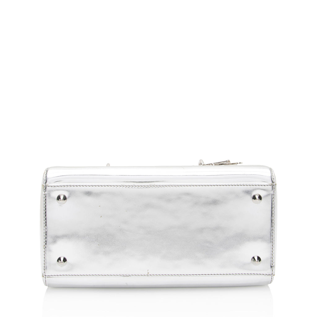 Dior Metallic Patent Leather Lady Dior Medium Tote (SHF-0TCN2U)