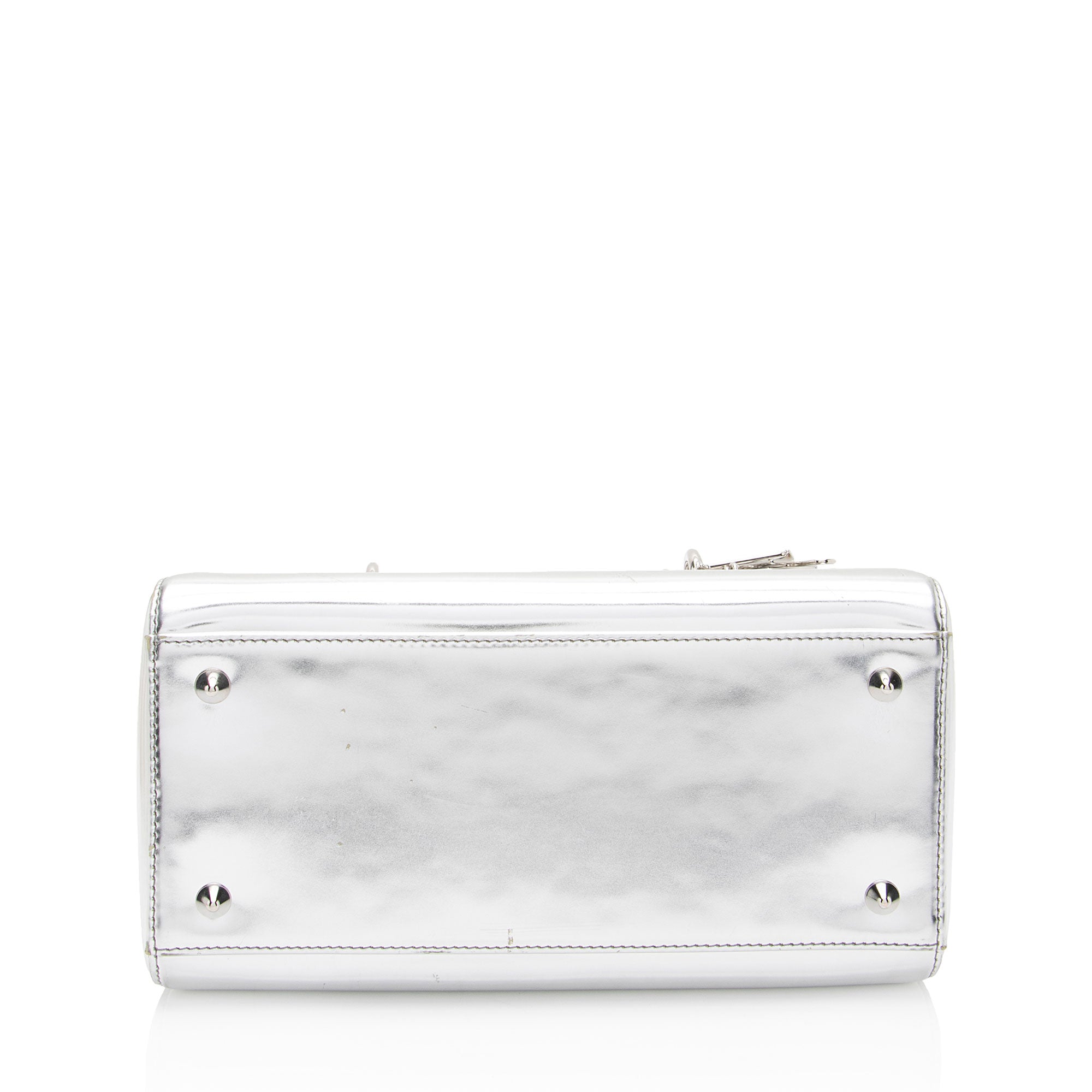 Dior Metallic Patent Leather Lady Dior Medium Tote (SHF-0TCN2U)