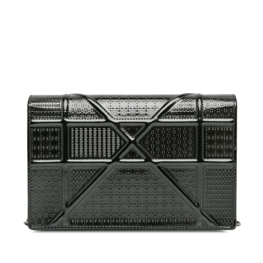 Dior Metallic Patent Microcannage Diorama Wallet on Chain (SHG-PbiarO)