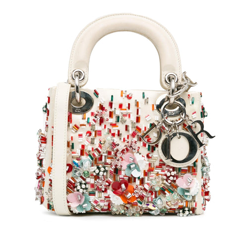 Dior Mini Beaded Embellished Satin Lady Dior (SHG-cObozK)