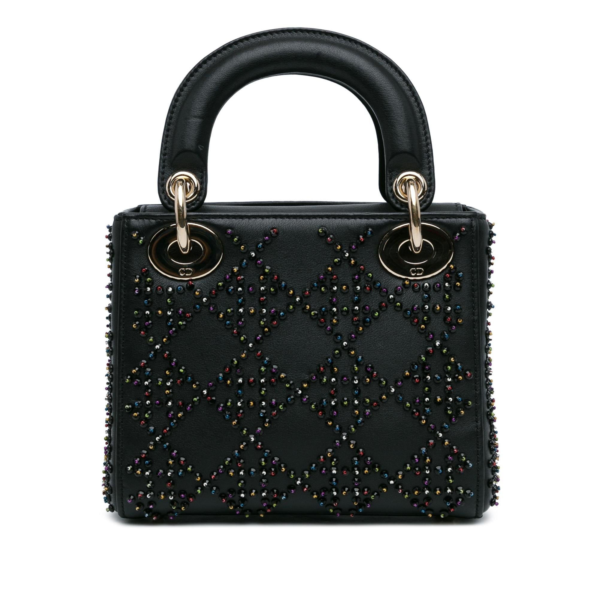 Dior Mini Beaded Lambskin Cannage Lady Dior (SHG-T5wYHY)