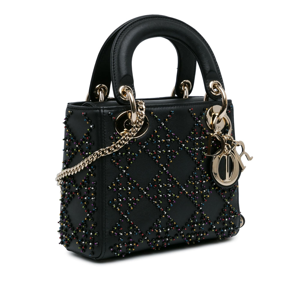 Dior Mini Beaded Lambskin Cannage Lady Dior (SHG-T5wYHY)