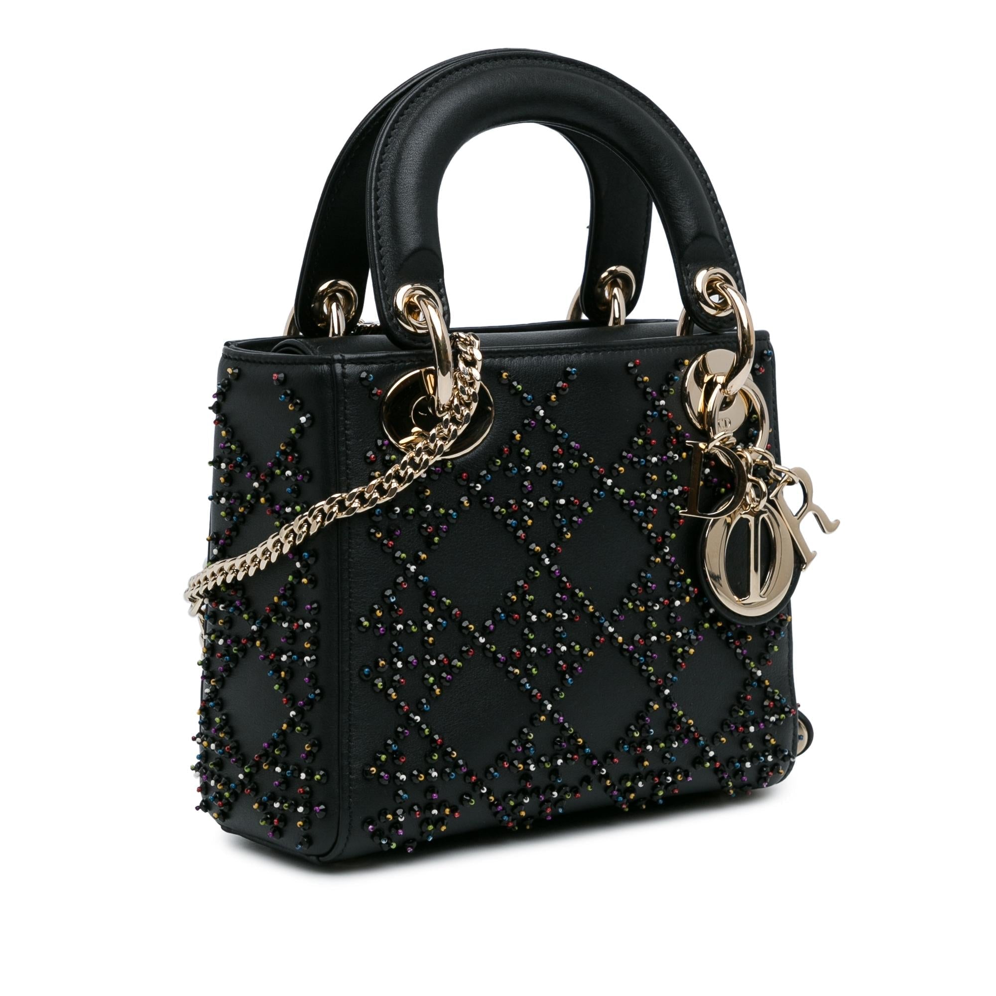 Dior Mini Beaded Lambskin Cannage Lady Dior (SHG-T5wYHY)