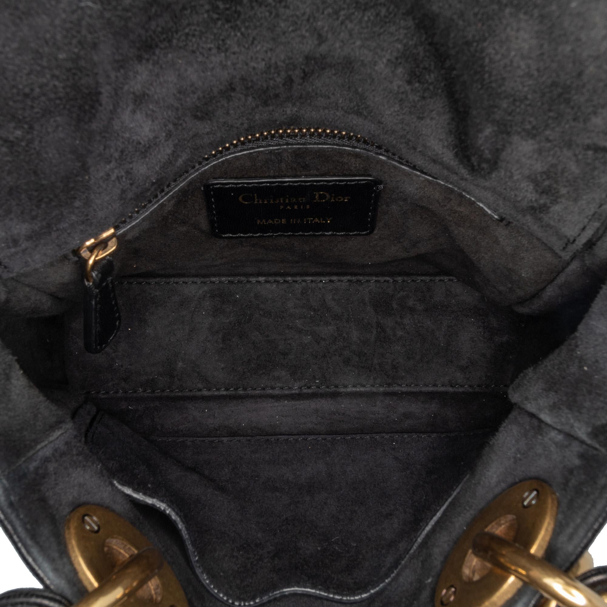 Dior Mini Calfskin Cannage Studded Supple Lady Dior (SHG-DxUBDm)