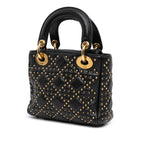 Dior Mini Calfskin Cannage Studded Supple Lady Dior (SHG-DxUBDm)