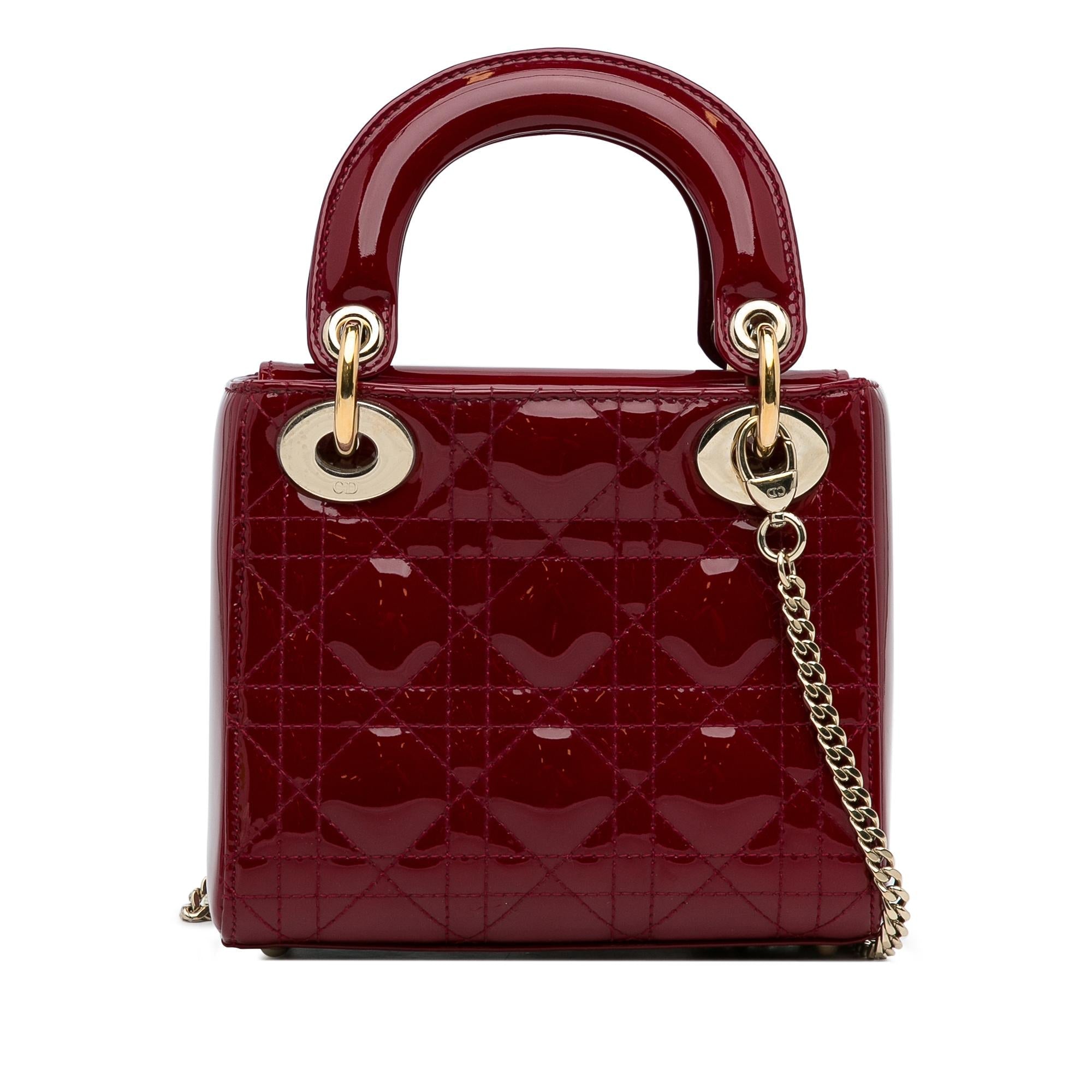Dior Mini Cannage Patent Lady Dior (SHG-NpIWuW)