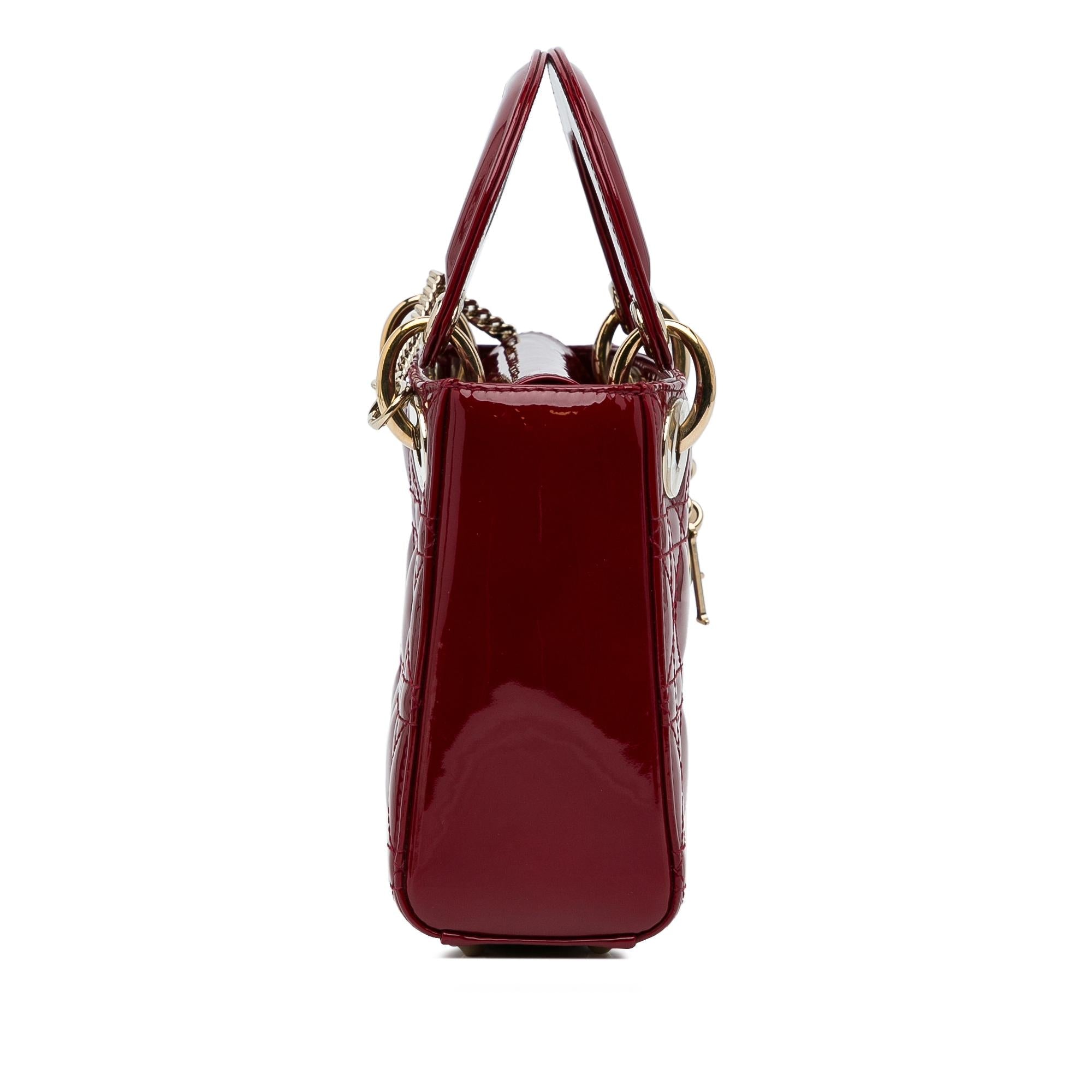Dior Mini Cannage Patent Lady Dior (SHG-NpIWuW)