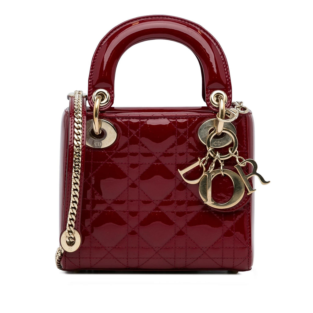 Dior Mini Cannage Patent Lady Dior (SHG-NpIWuW)