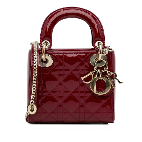 Dior Mini Cannage Patent Lady Dior (SHG-NpIWuW)