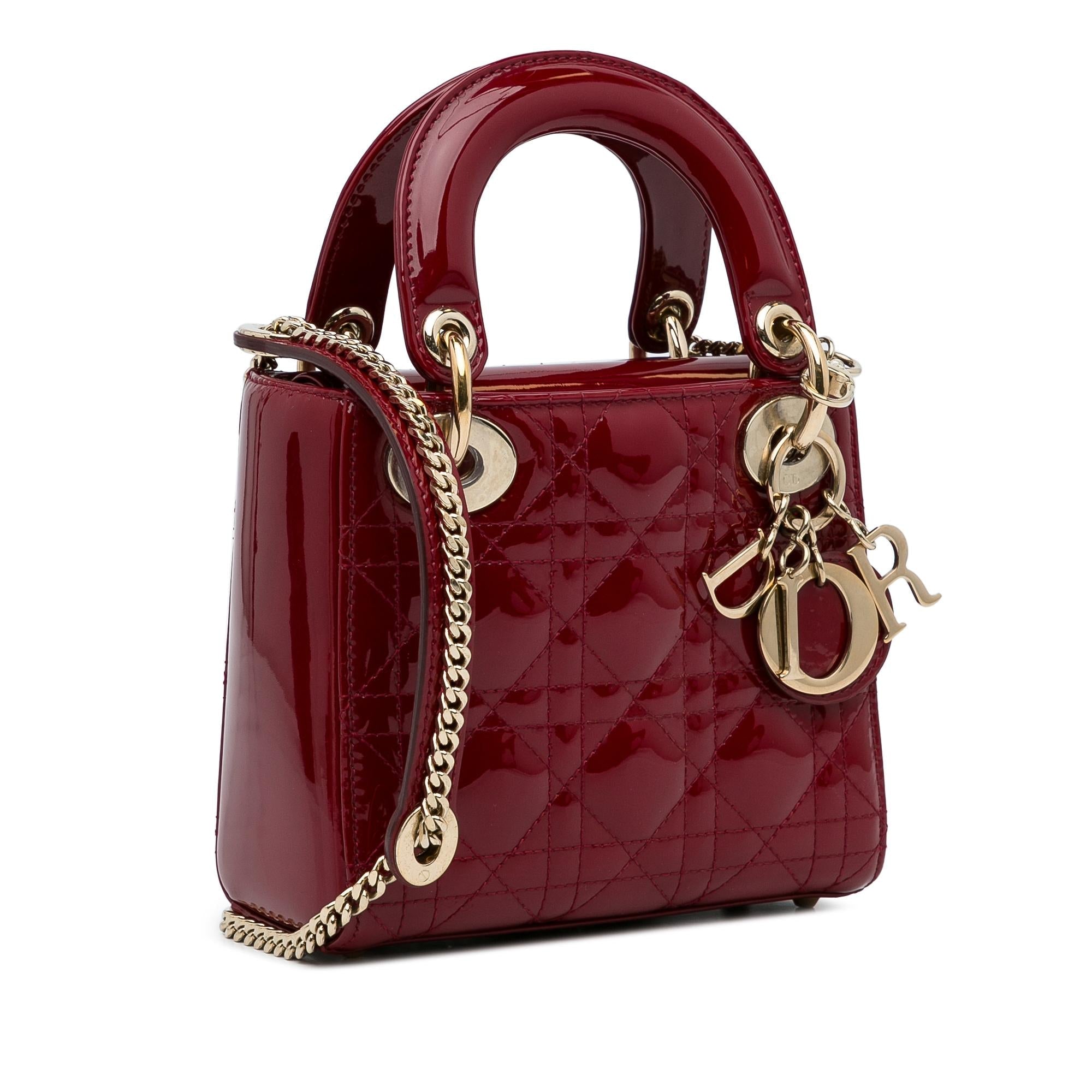 Dior Mini Cannage Patent Lady Dior (SHG-NpIWuW)