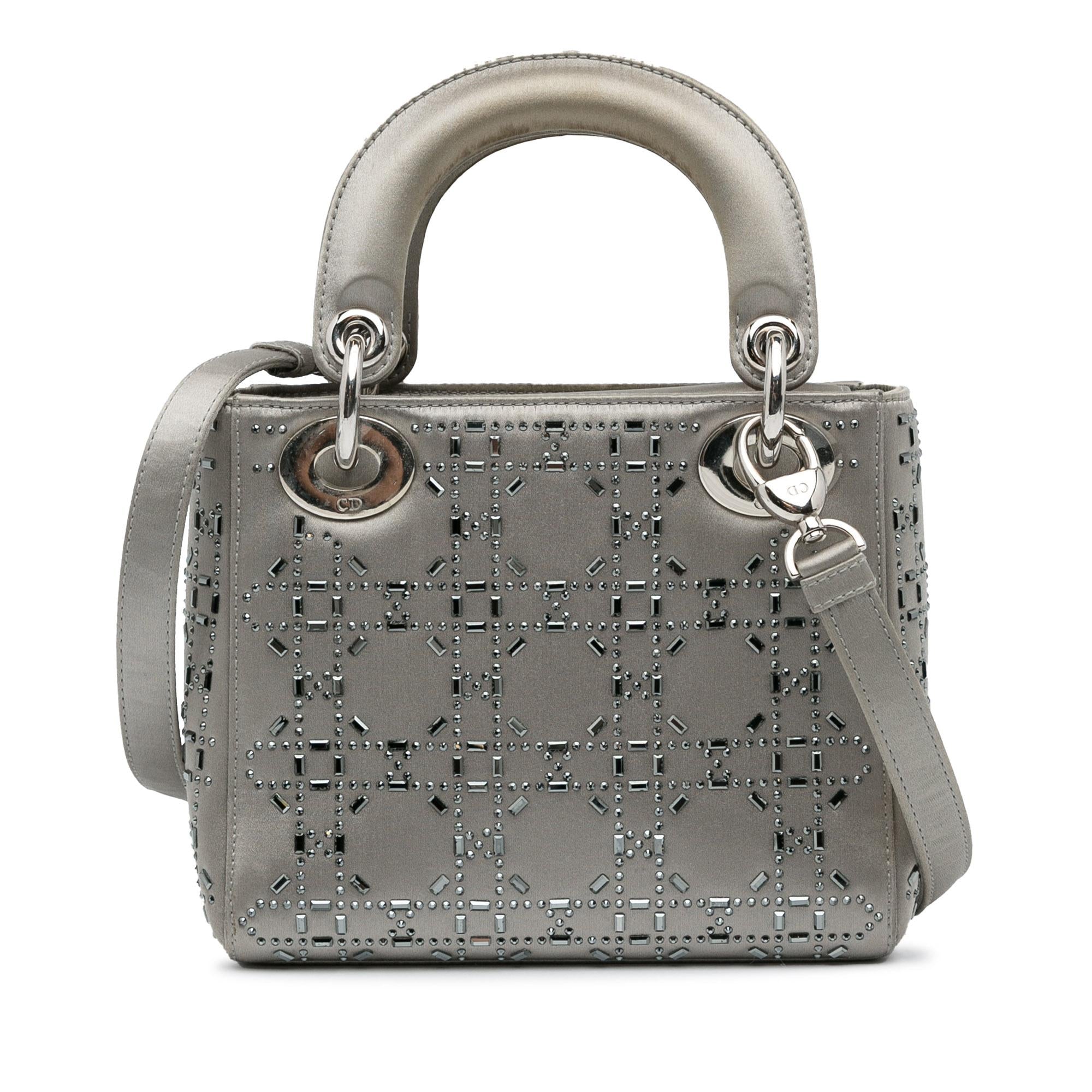 Dior Mini Crystal-Embellished Satin Lady Dior (SHG-s77LCa)