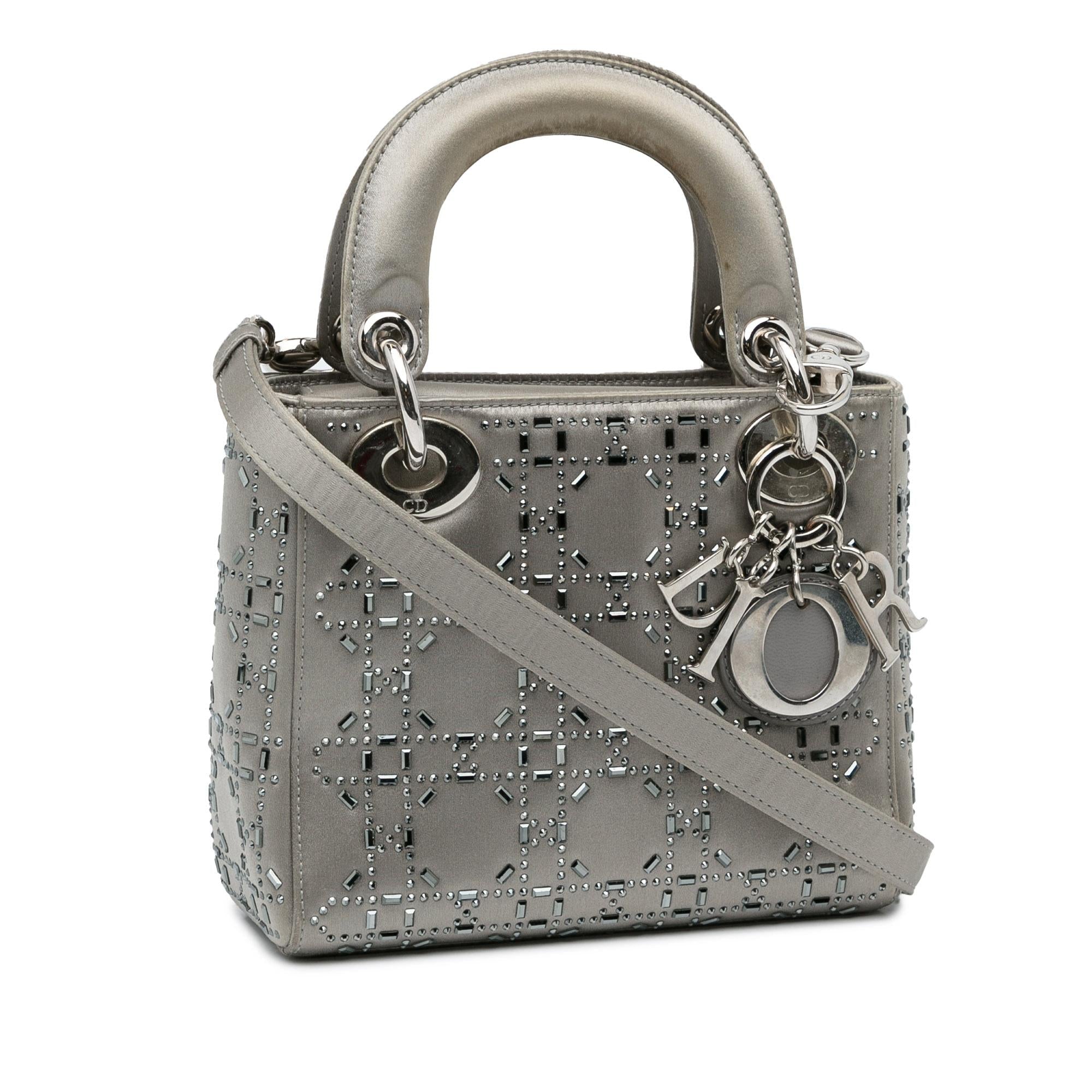 Dior Mini Crystal-Embellished Satin Lady Dior (SHG-s77LCa)