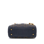 Dior Mini Denim Cannage Studded Supple Lady Dior (SHG-vu1sNB)