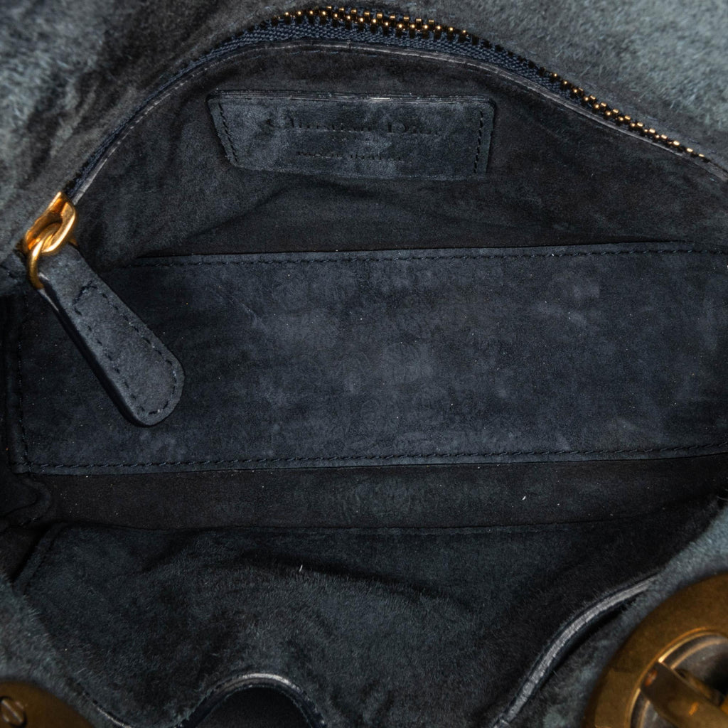 Dior Mini Denim Cannage Studded Supple Lady Dior (SHG-vu1sNB)
