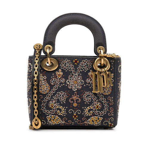 Dior Mini Embroidered Denim Lady Dior (SHG-eSDCMM)