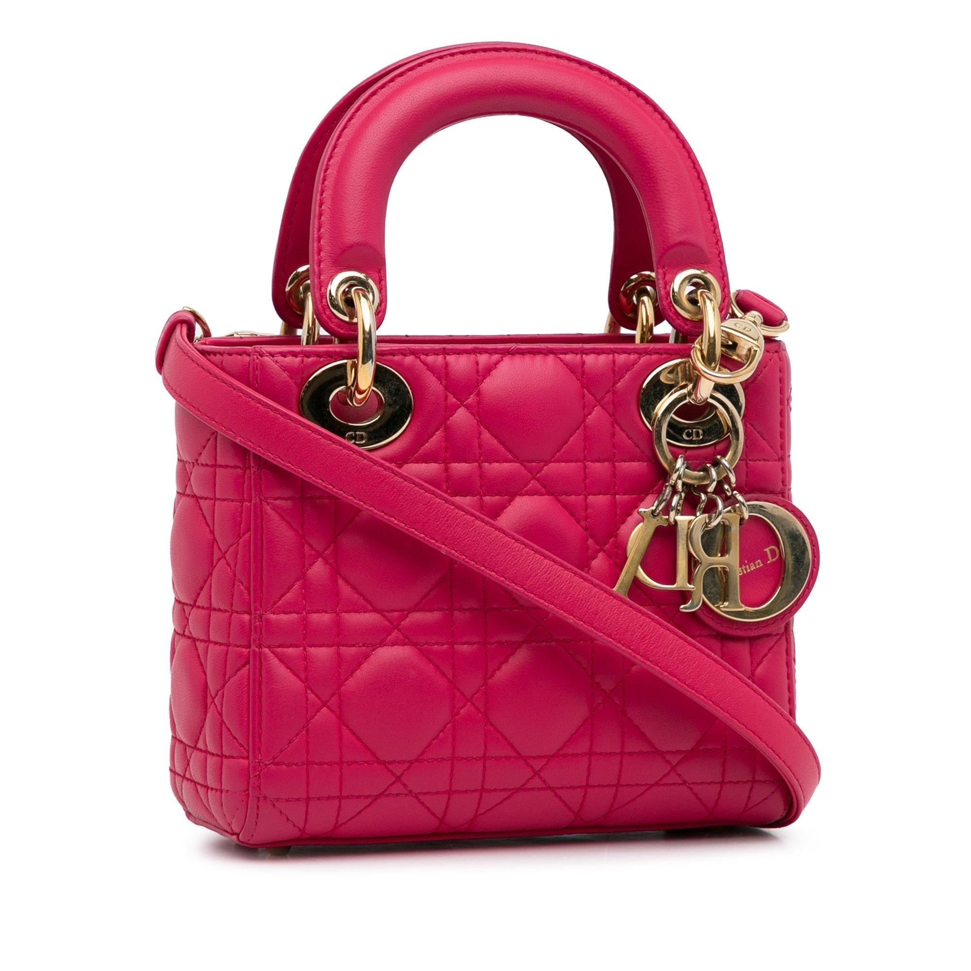 Dior Mini Lambskin Cannage Lady Dior (SHG-wGrjFc)