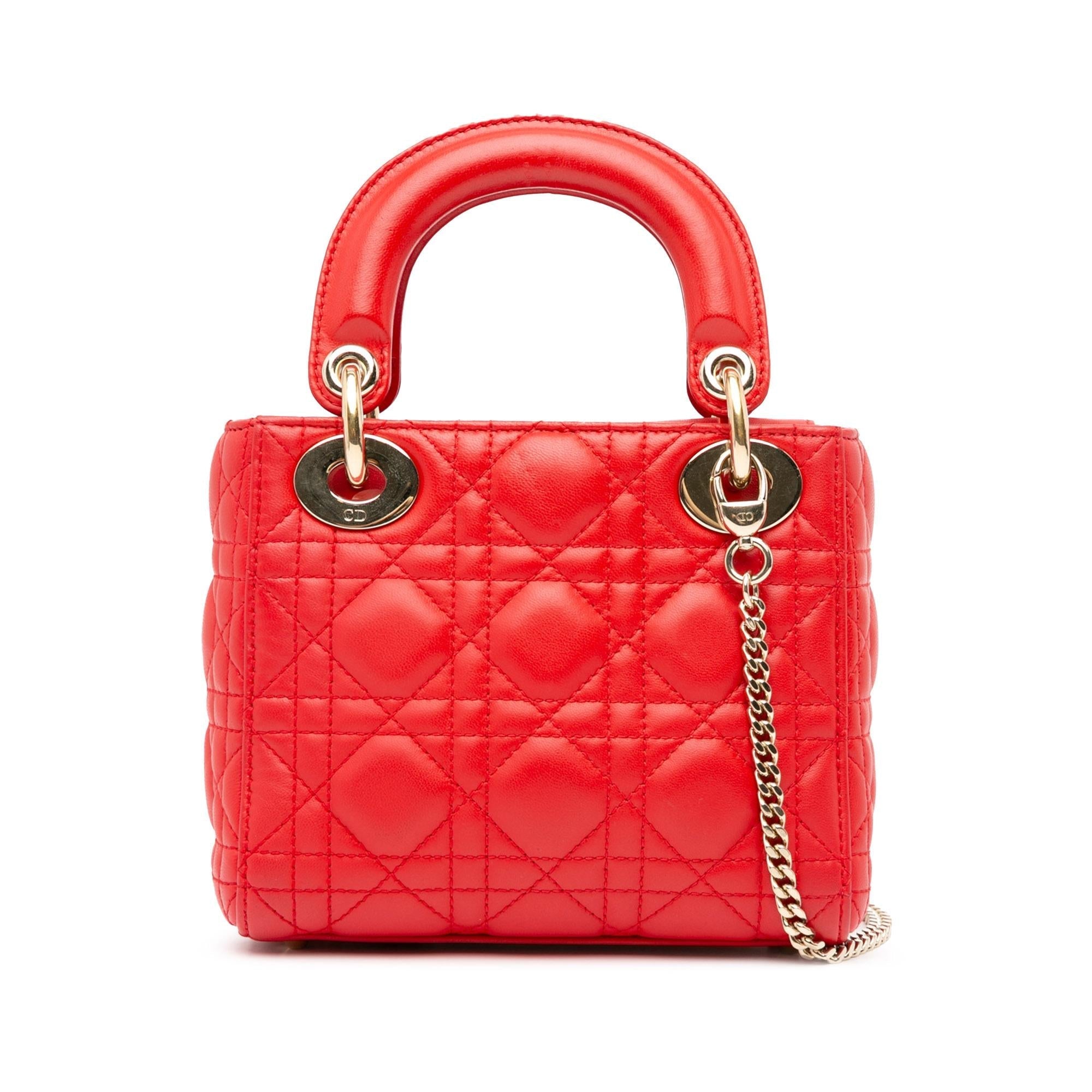 Dior Mini Lambskin Cannage Lady Dior (SHG-ERwhNq)