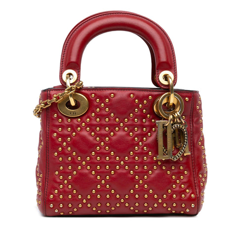 Dior Mini Lambskin Cannage Studded Supple Lady Dior (SHG-eybgJi)