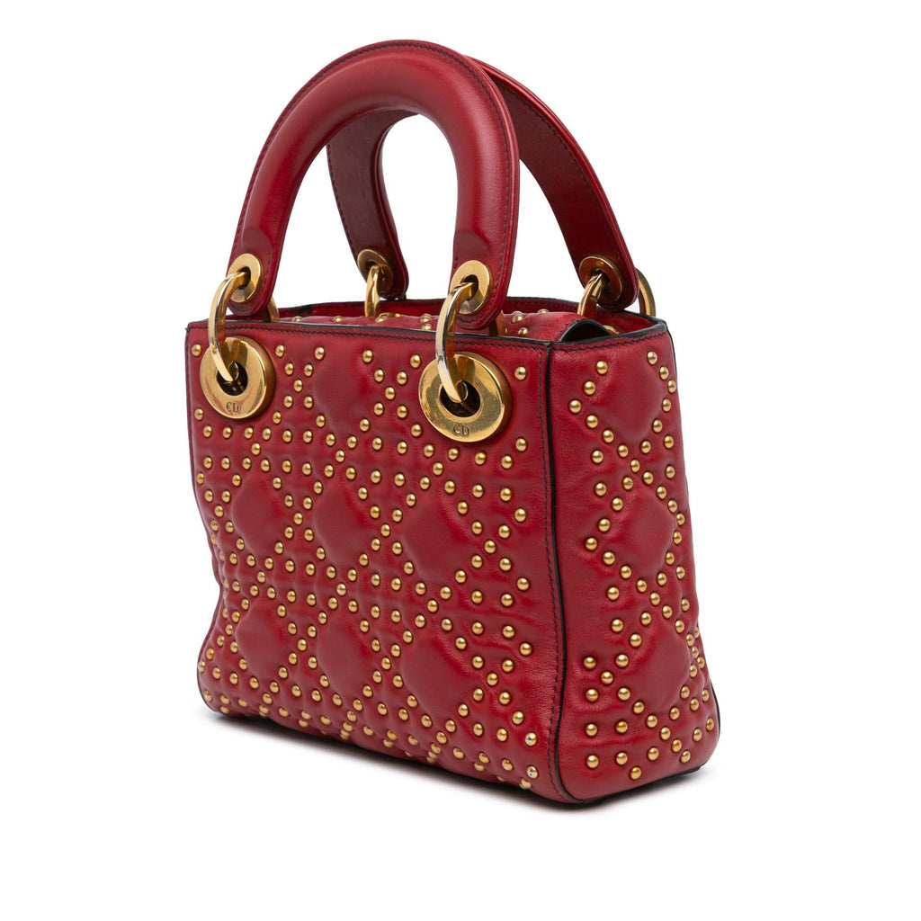 Dior Mini Lambskin Cannage Studded Supple Lady Dior (SHG-eybgJi)