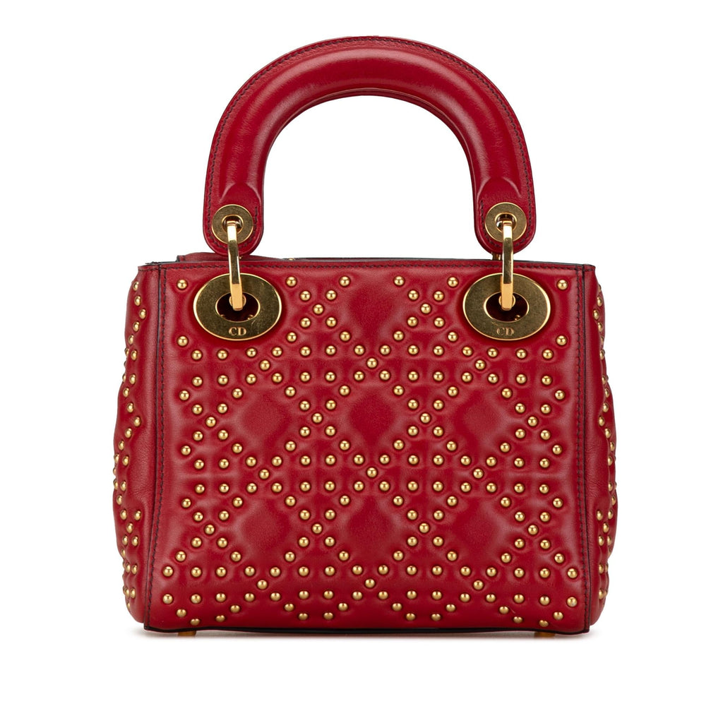 Dior Mini Lambskin Cannage Studded Supple Lady Dior (SHG-fo71iV)
