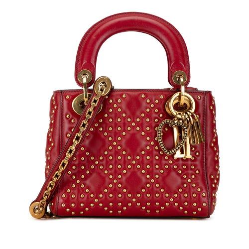 Dior Mini Lambskin Cannage Studded Supple Lady Dior (SHG-fo71iV)