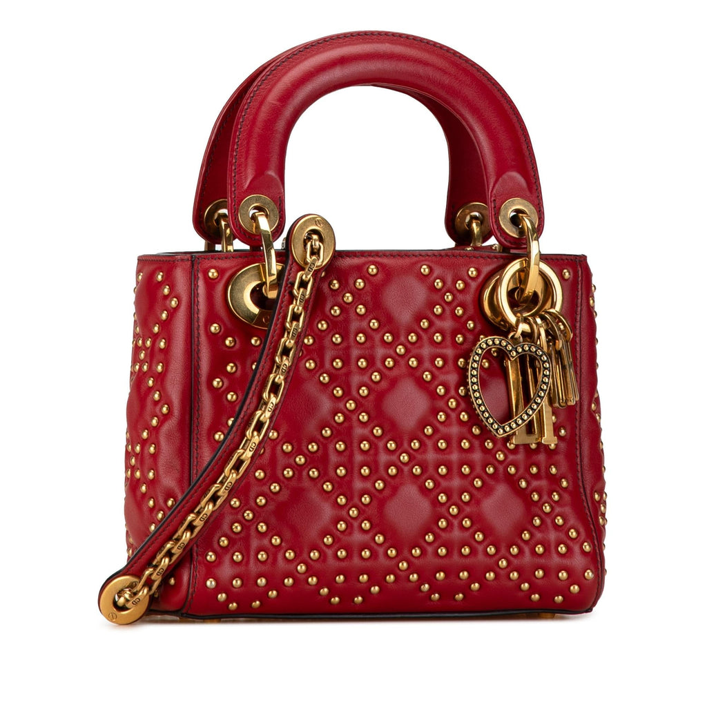 Dior Mini Lambskin Cannage Studded Supple Lady Dior (SHG-fo71iV)