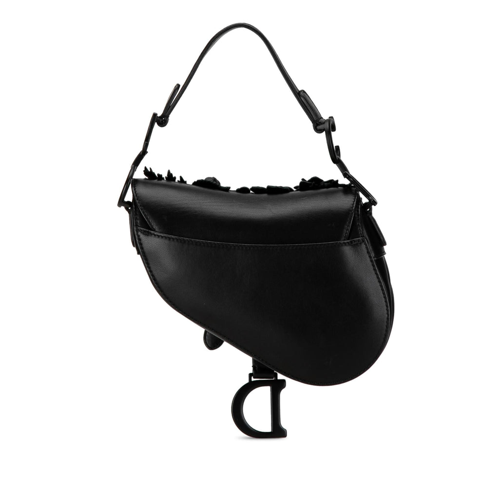 Dior Mini Lambskin Floral Applique Saddle (SHG-PaUICp)