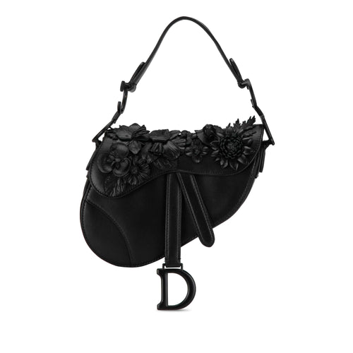 Dior Mini Lambskin Floral Applique Saddle (SHG-PaUICp)