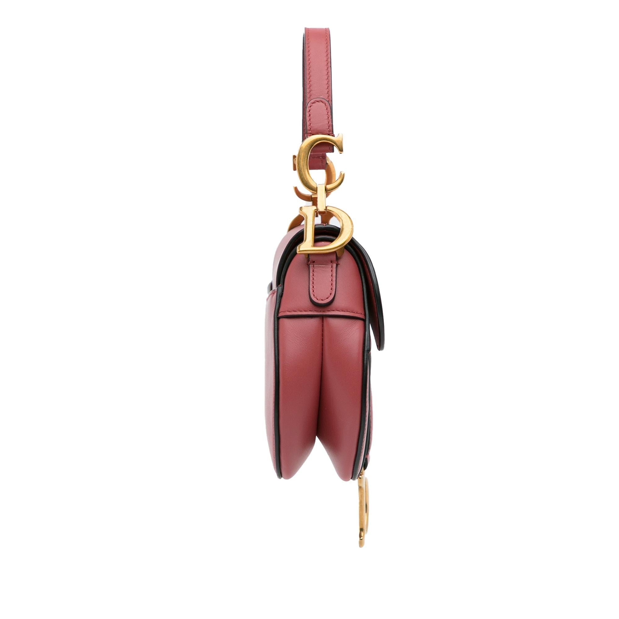 Dior Mini Leather Saddle Bag (SHG-iNrQ7F)