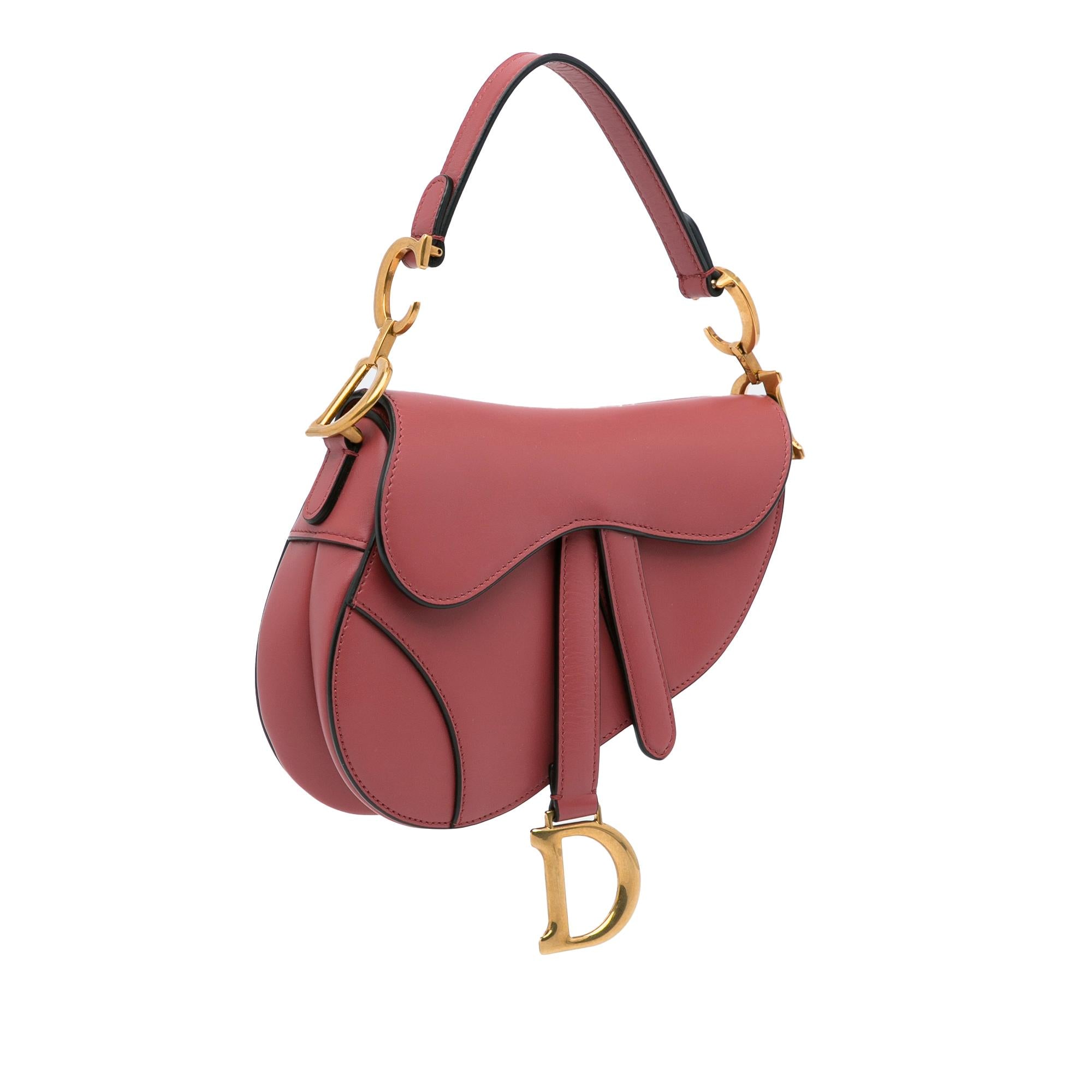 Dior Mini Leather Saddle Bag (SHG-iNrQ7F)