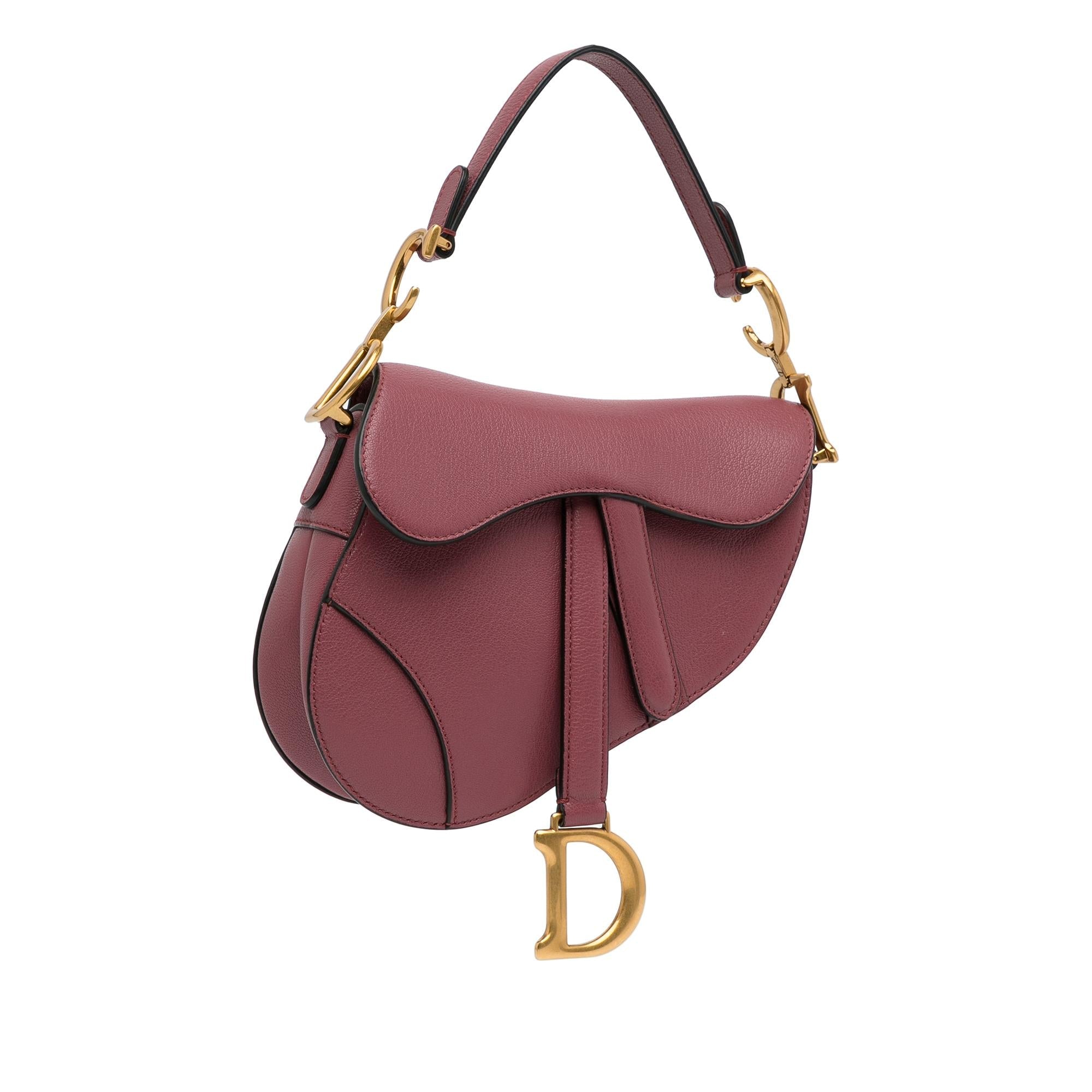 Dior Mini Leather Saddle Bag (SHG-F74MwD)