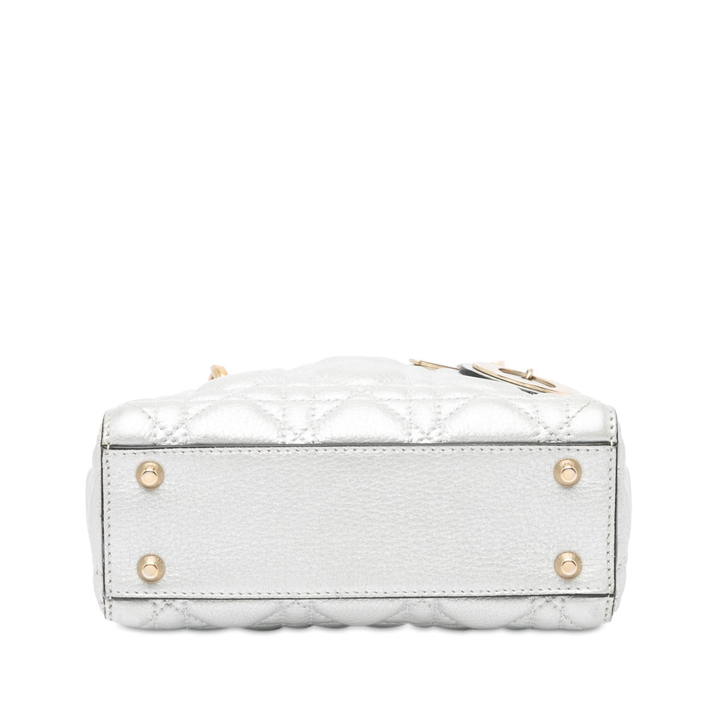 Dior Mini Metallic Calfskin Cannage Supple Lady Dior (SHG-TXv18m)