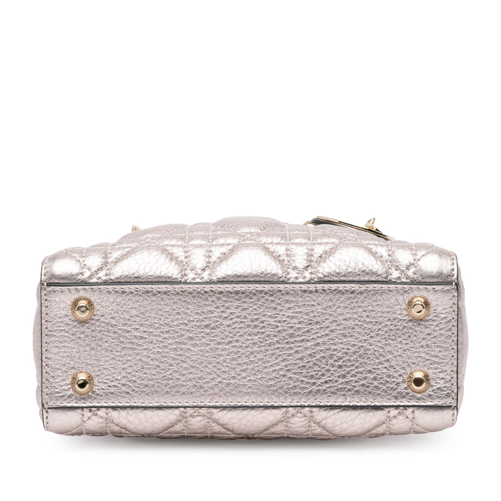 Dior Mini Metallic Calfskin Cannage Supple Lady Dior (SHG-6rxkqg)