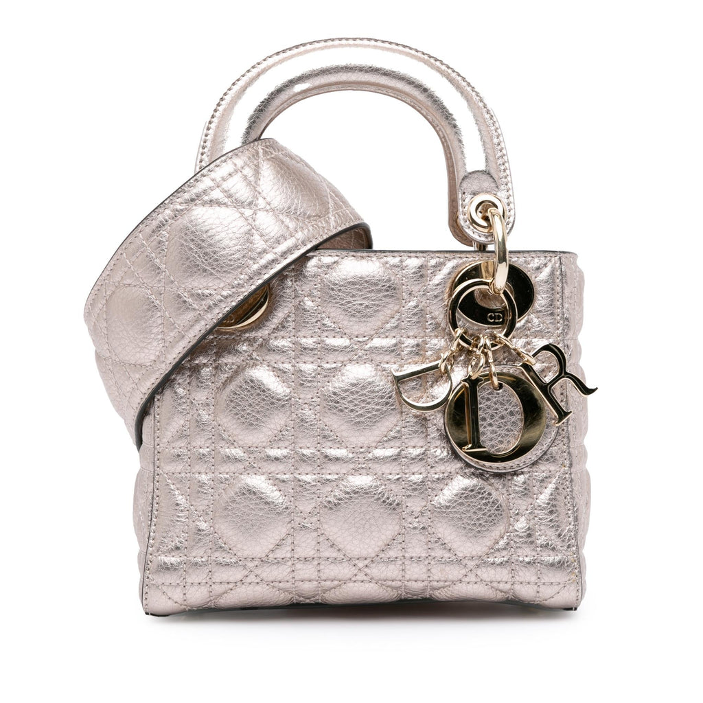 Dior Mini Metallic Calfskin Cannage Supple Lady Dior (SHG-6rxkqg)