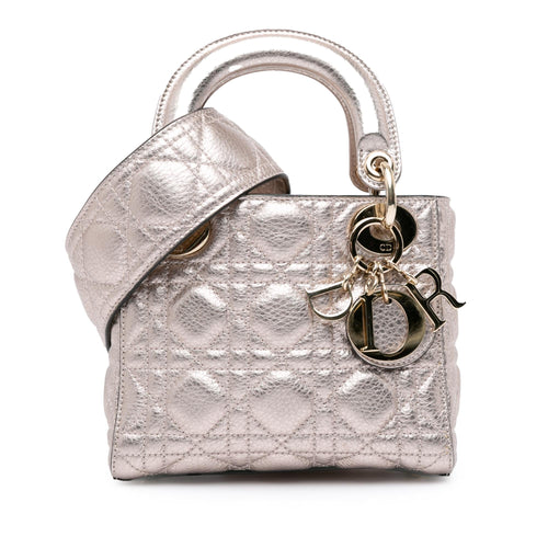 Dior Mini Metallic Calfskin Cannage Supple Lady Dior (SHG-6rxkqg)
