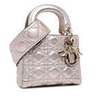 Dior Mini Metallic Calfskin Cannage Supple Lady Dior (SHG-6rxkqg)