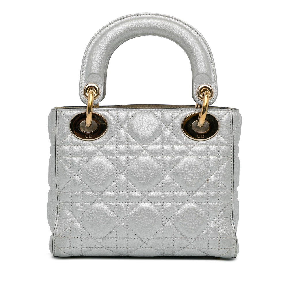 Dior Mini Metallic Calfskin Cannage Supple Lady Dior (SHG-SgmKqY)