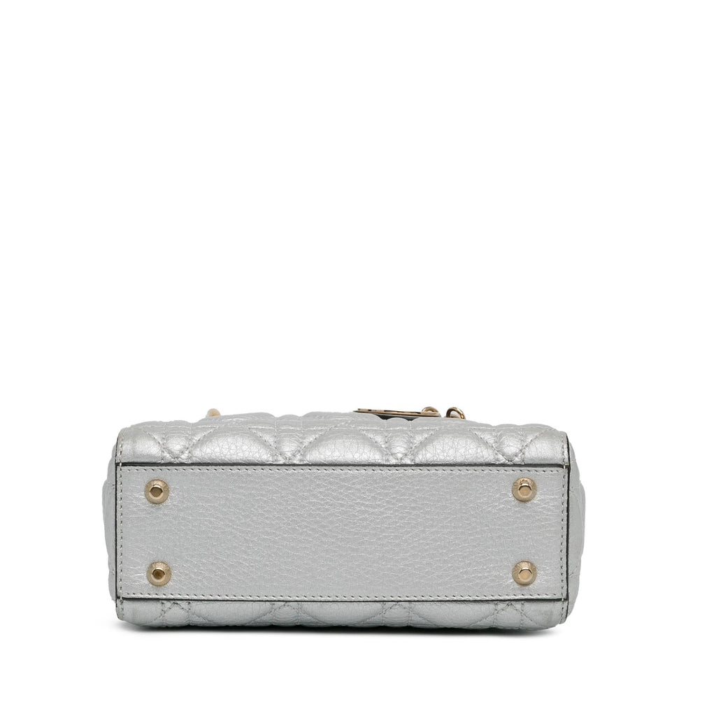 Dior Mini Metallic Calfskin Cannage Supple Lady Dior (SHG-SgmKqY)
