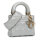 Dior Mini Metallic Calfskin Cannage Supple Lady Dior (SHG-SgmKqY)
