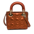 Dior Mini Metallic Calfskin Cannage Supple Lady Dior (SHG-aOccnA)