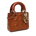 Dior Mini Metallic Calfskin Cannage Supple Lady Dior (SHG-aOccnA)