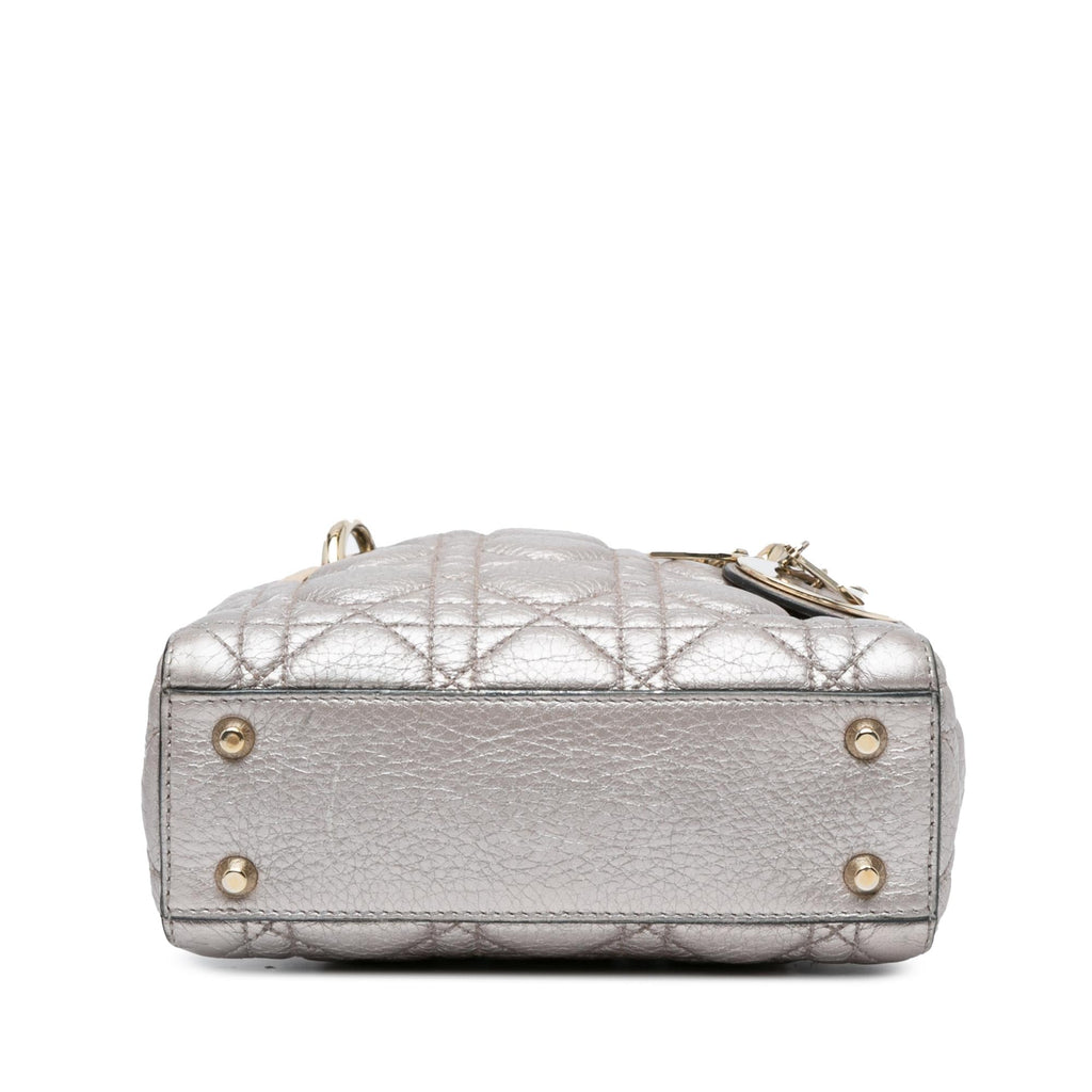 Dior Mini Metallic Calfskin Cannage Supple Lady Dior (SHG-shUv66)