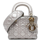 Dior Mini Metallic Calfskin Cannage Supple Lady Dior (SHG-shUv66)
