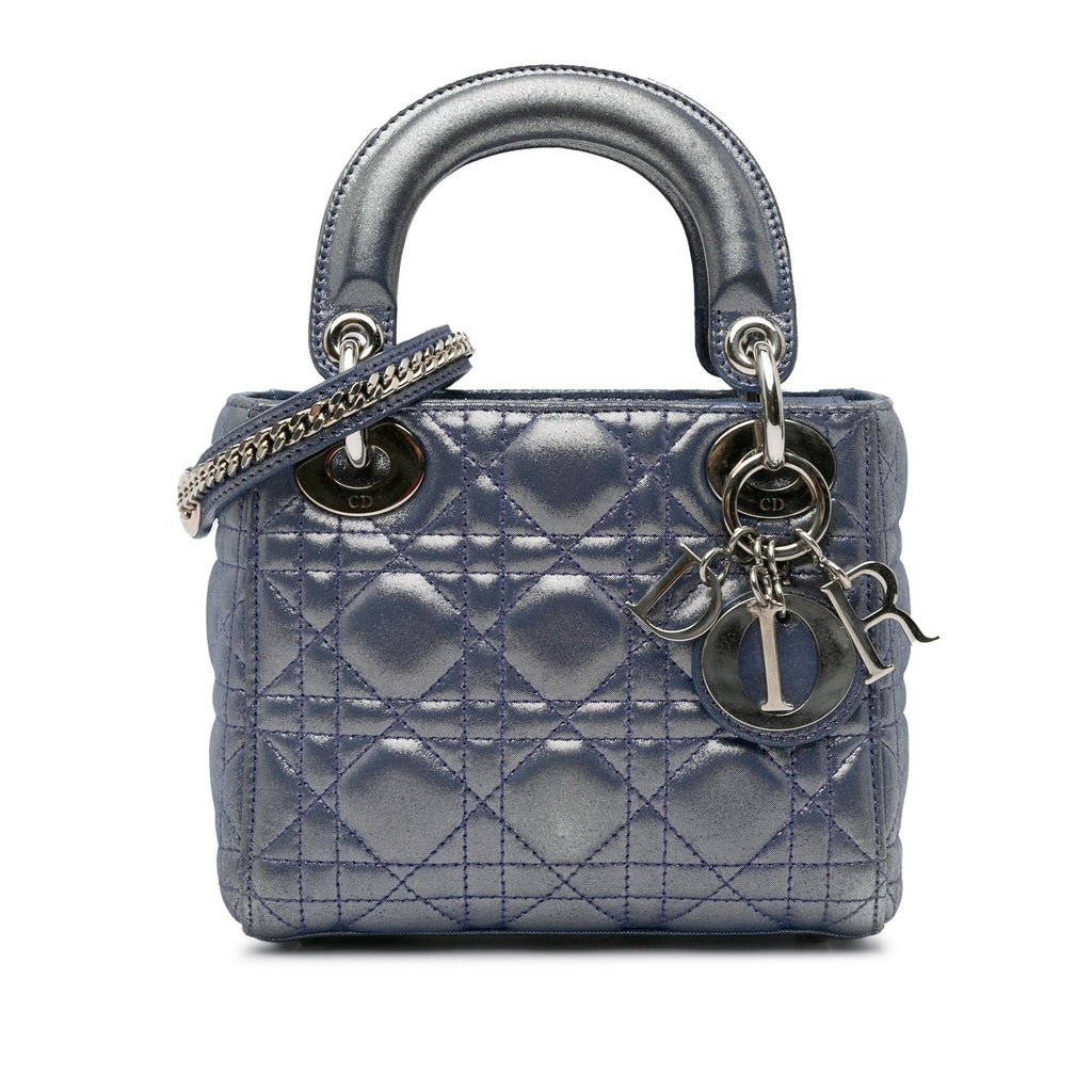 Dior Mini Metallic Lambskin Cannage Lady Dior (SHG-N1MHIR)