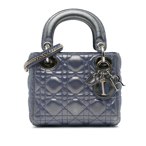 Dior Mini Metallic Lambskin Cannage Lady Dior (SHG-N1MHIR)