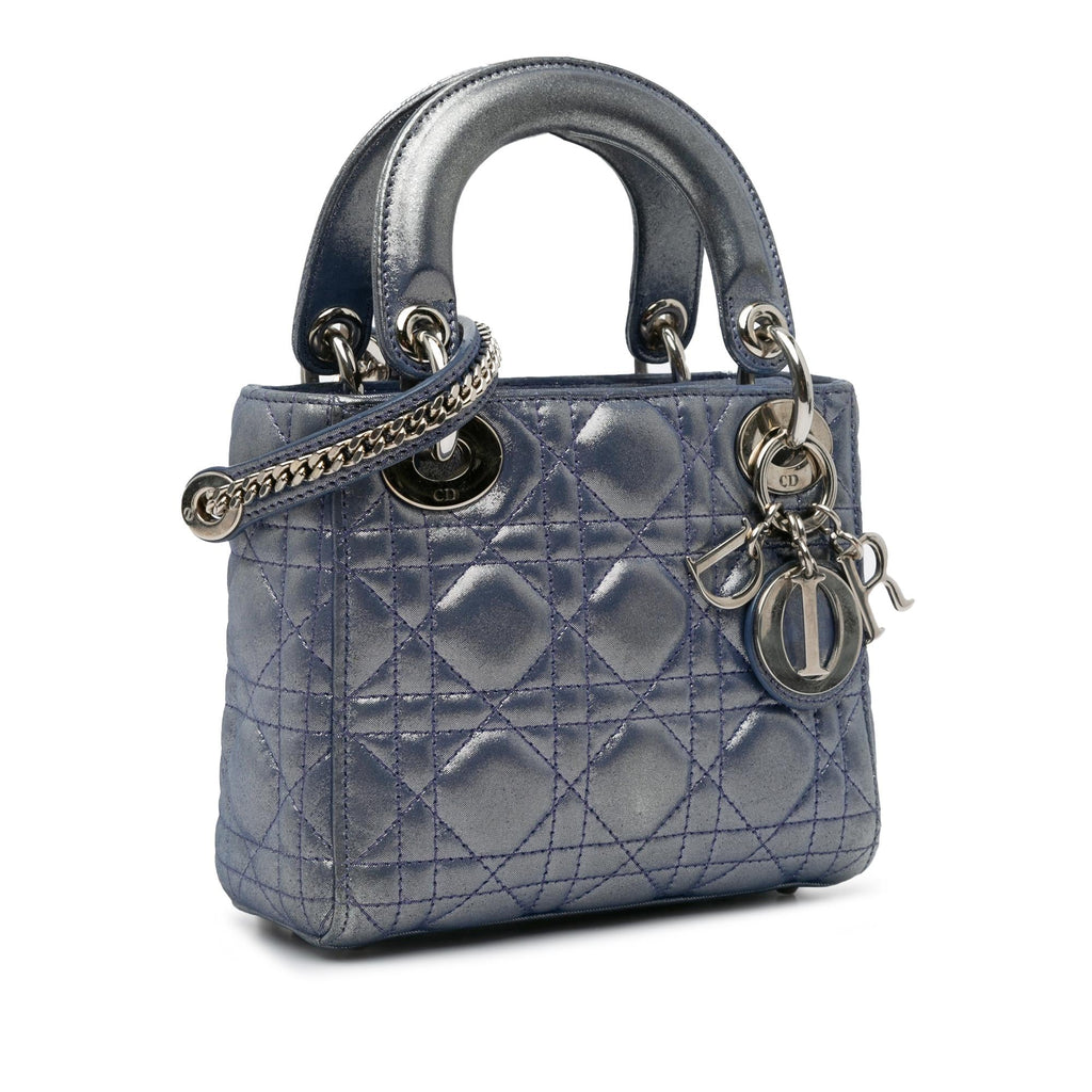 Dior Mini Metallic Lambskin Cannage Lady Dior (SHG-N1MHIR)